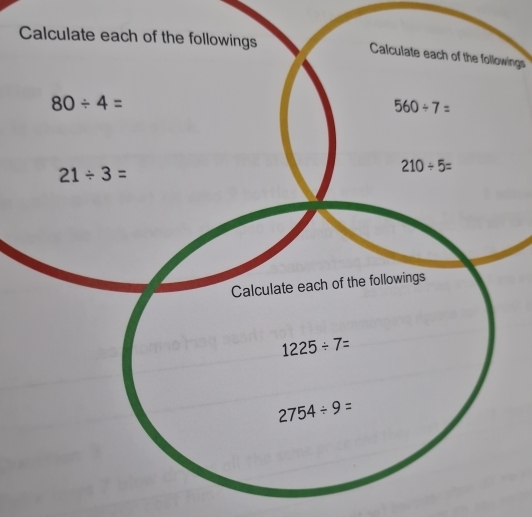 Calculate each of the followings