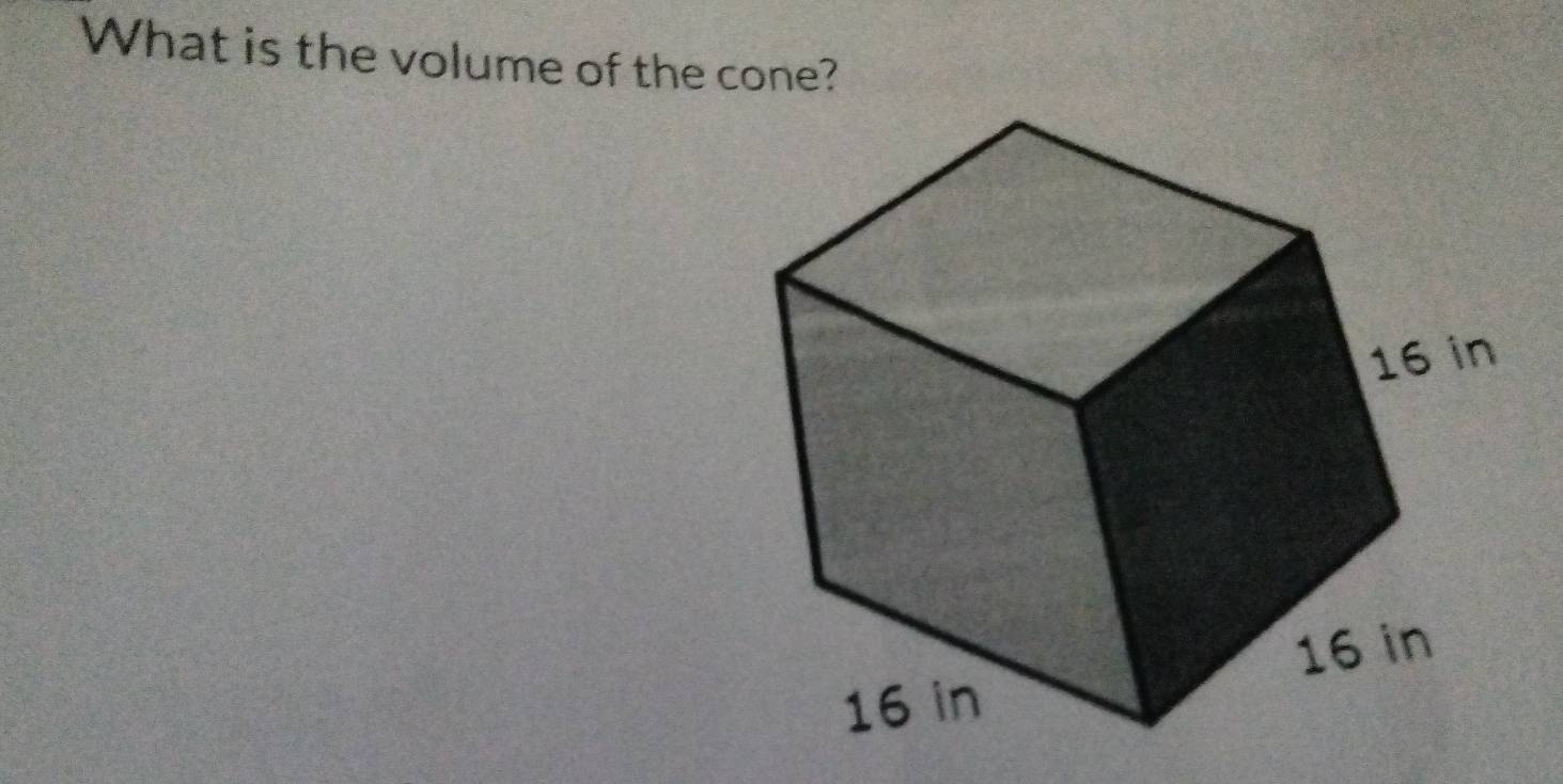 What is the volume of the cone?