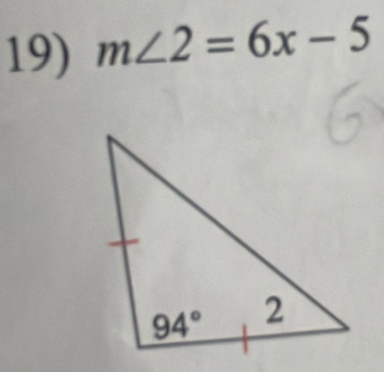 m∠ 2=6x-5