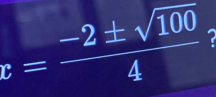 k= (-2± sqrt(100))/4 