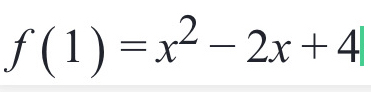 f(1)=x^2-2x+4|