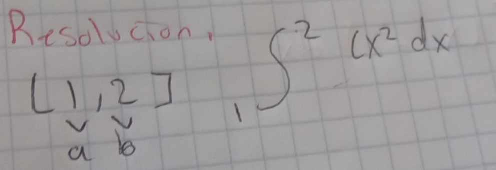 Resoludon,
(1,2]
∈t^2(x^2dx
a b