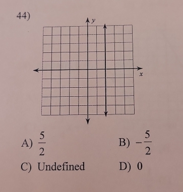 44
A)  5/2  - 5/2 
B)
C) Undefined D) 0