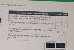 eflected figures is true or faise.
χ