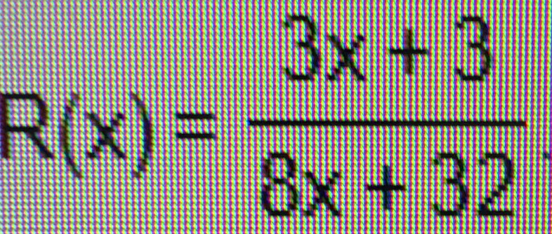 R(x)= (3x+3)/8x+32 