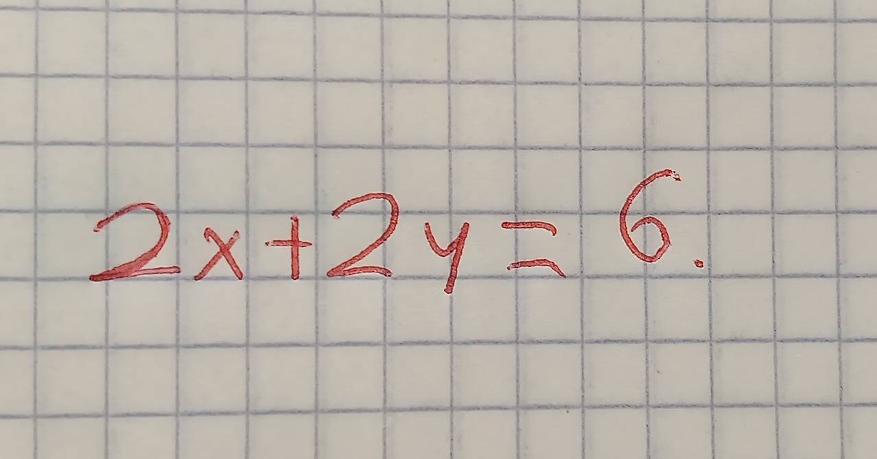 2x+2y=6.