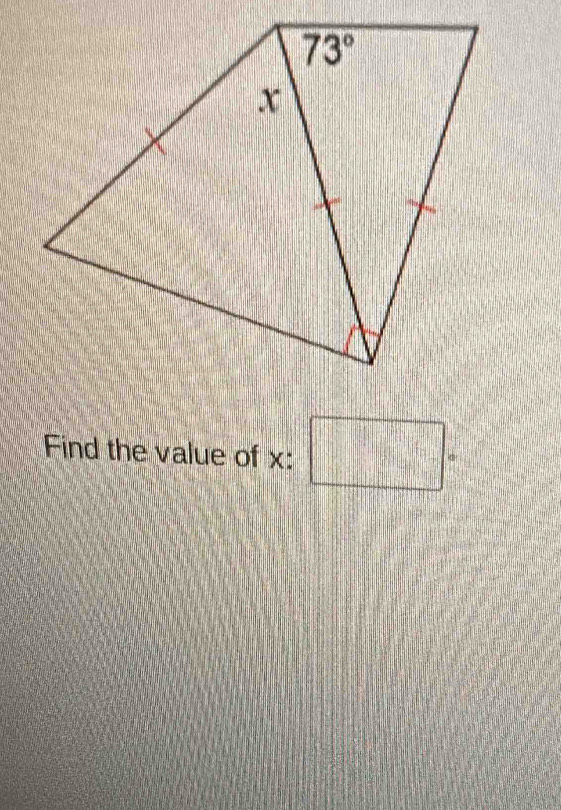 Find the value of x: □°