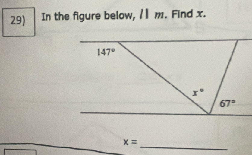 In the figure below, /1 m. Find x.
_
x=