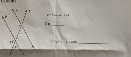 Question  
Find the value of
i) p_
ii) Justify your answer:
_