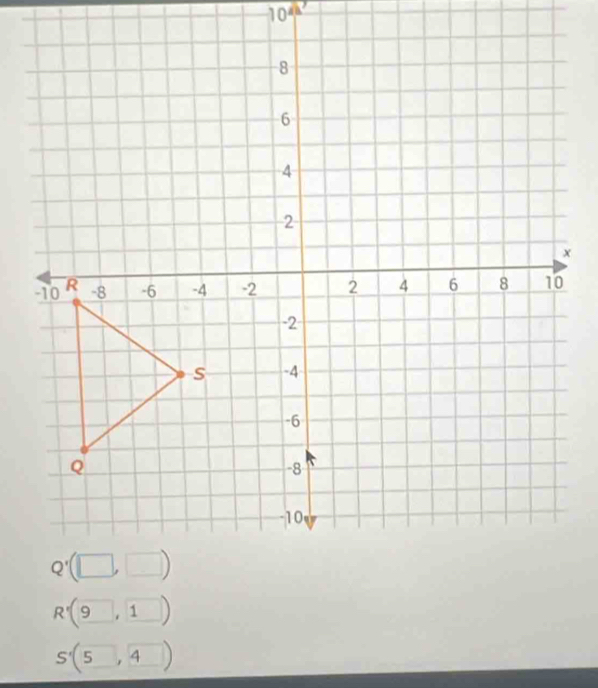 10^(4h)
R'(9,1)
S'(5,4)