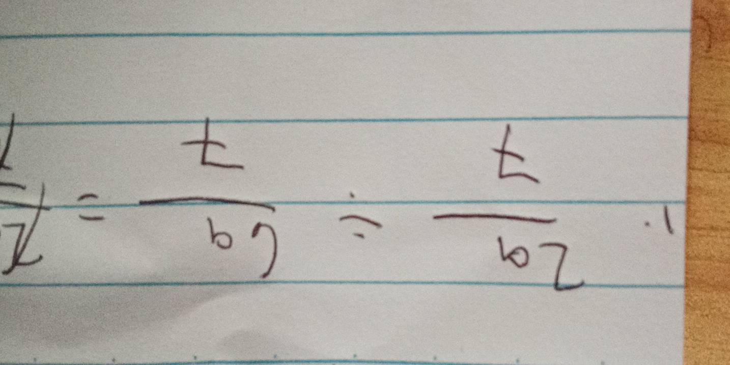 frac 2= 1/2 = t/62 /  t/62 