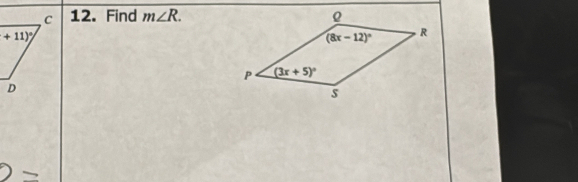 Find m∠ R.