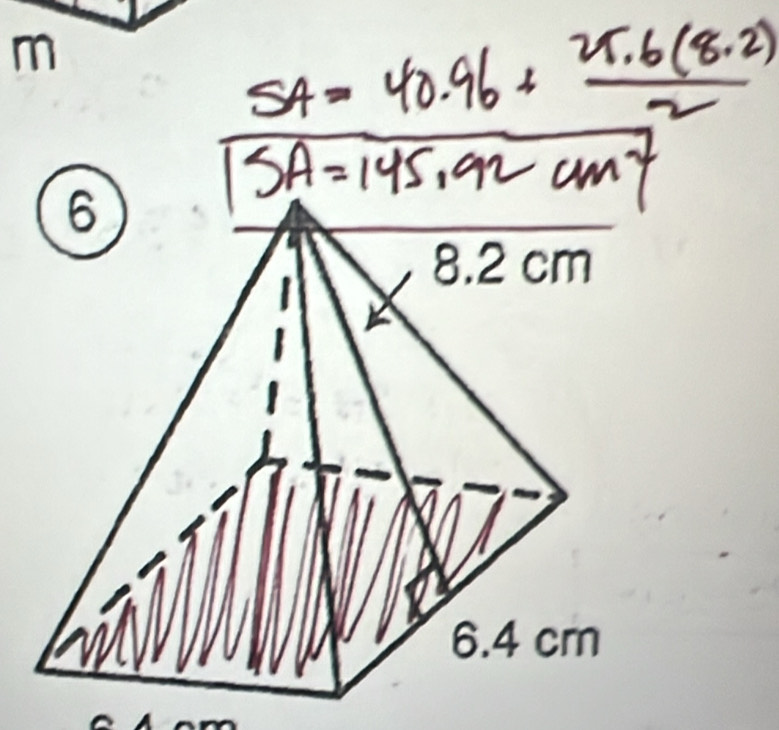 SA=40.96+ (25.6(8.2))/2 