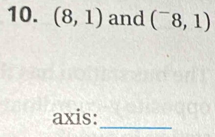 (8,1) and (^-8,1)
_ 
axis: