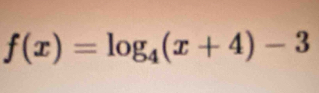 f(x)=log _4(x+4)-3