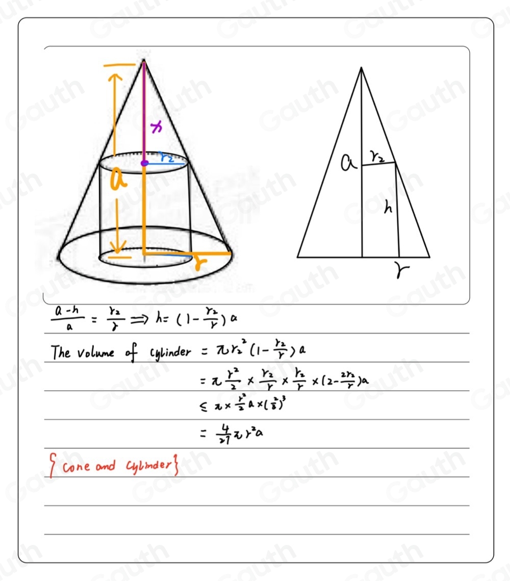 Solved: Find the dimensions of a right circular cylinder of greatest ...