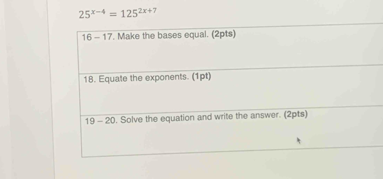 25^(x-4)=125^(2x+7)