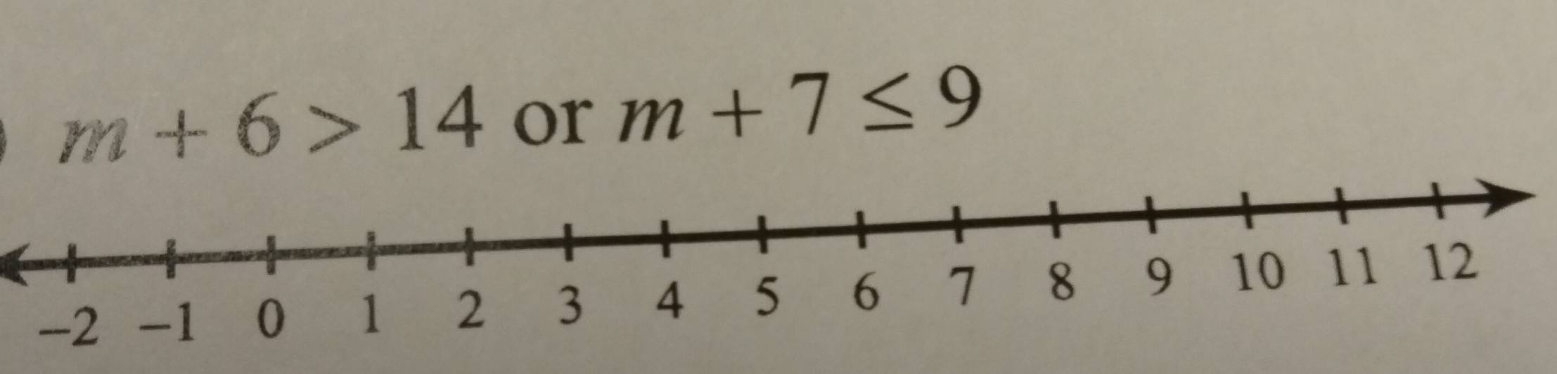 m+6>14 or m+7≤ 9