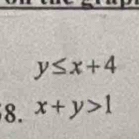 y≤ x+4
8. x+y>1