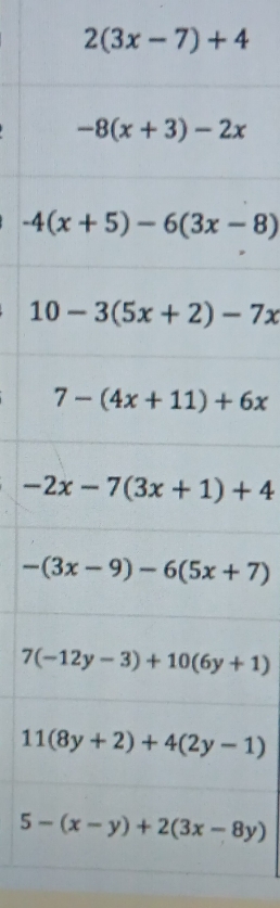 2(3x-7)+4