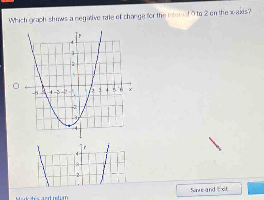 Which graph shows a negative rate of change for the interval 0 to 2 on ...