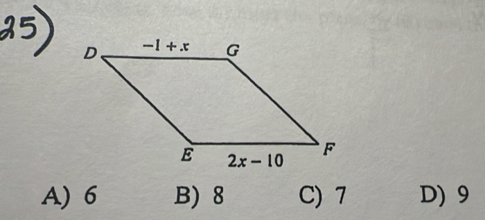 A) 6 B) 8 C) 7 D) 9