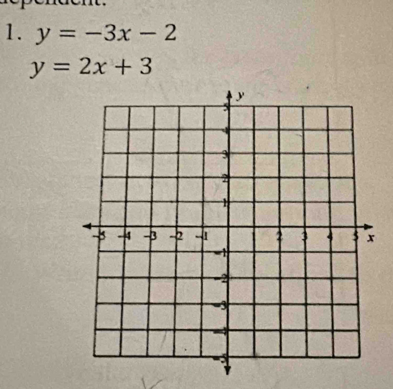 y=-3x-2
y=2x+3