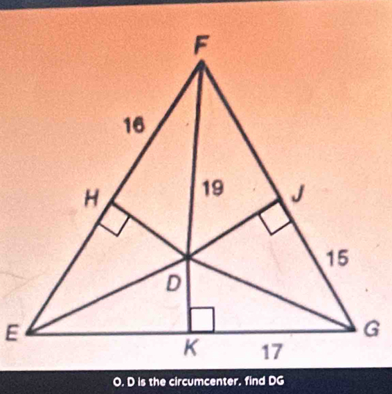 D is the circumcenter. find DG