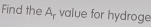 Find the A_r value for hydroge