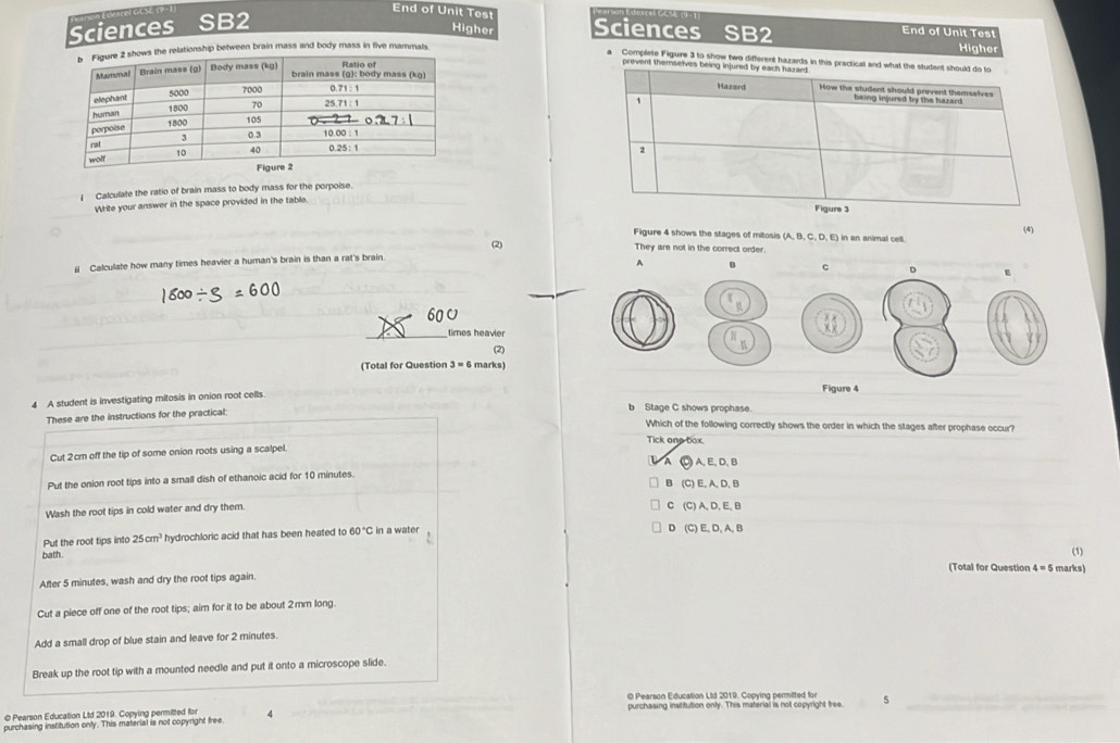 Solved: Sciences SB2 End of Unit Test Sciences SB2 End of Unit Test ...