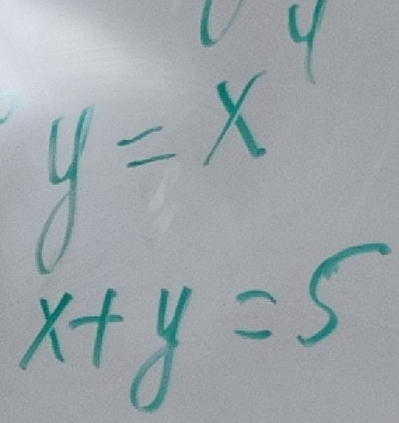 y=x^9
x+y=5