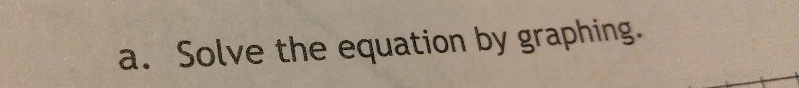 Solve the equation by graphing.