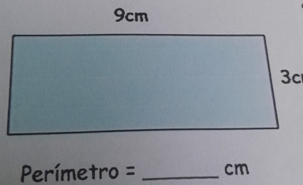 Perímetro = _ cm