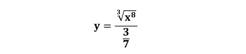 y=frac sqrt[3](x^8) 3/7 