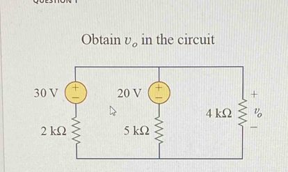 Obtain U_o in the circuit