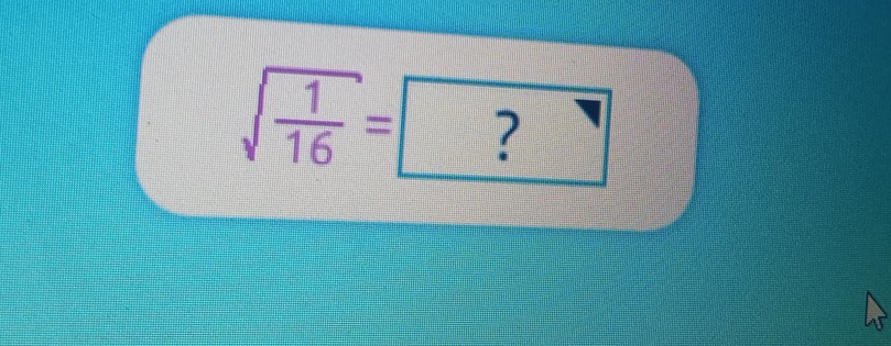 sqrt(frac 1)16= ?