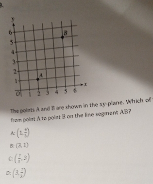 Solved: The points A and B are shown in the xy -plane. Which of from ...