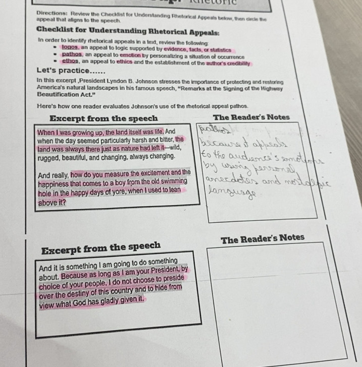 Gelöst:Directions: Review the Checklist for Understanding Rhetorical ...