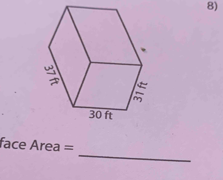 face Area =