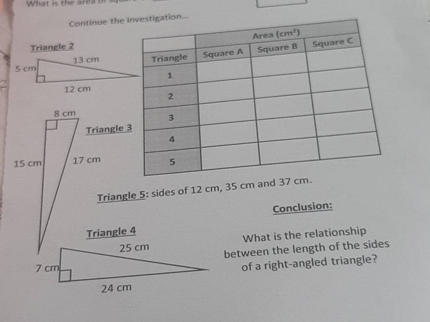 Gelöst:What is the area or s Continue the Triangle 2 Triangle Triangle ...
