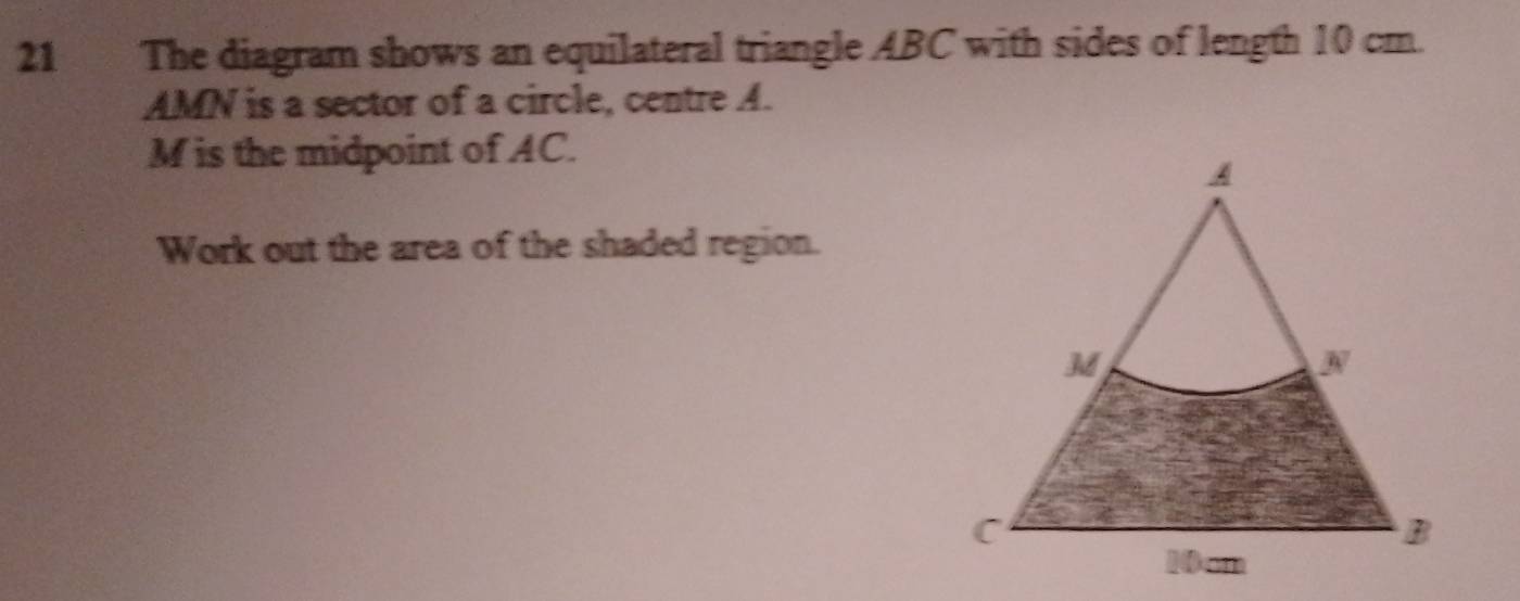 Solved: The diagram shows an equilateral triangle ABC with sides of ...