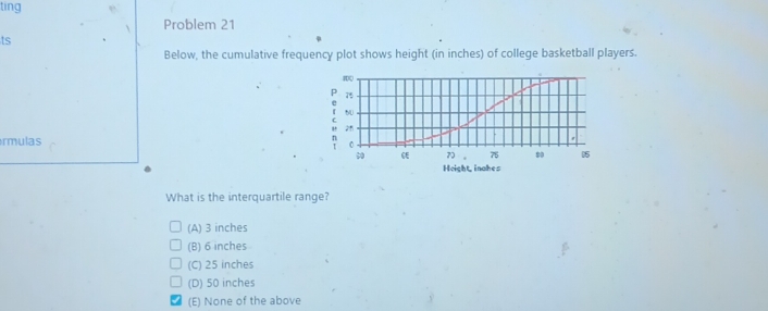 Solved: ting Problem 21 ts Below, the cumulative frequency plot shows ...