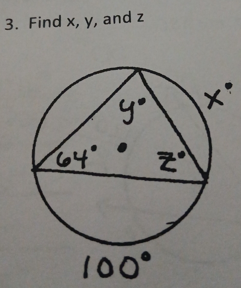 Find x, y, and z