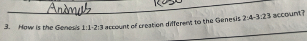 How is the Genesis 1:1-2:3 account of creation different to the Genesis 2:4-3:23 account?