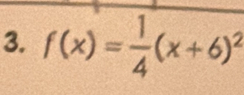 f(x)= 1/4 (x+6)^2