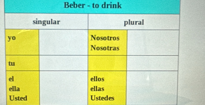 Beber - to drink