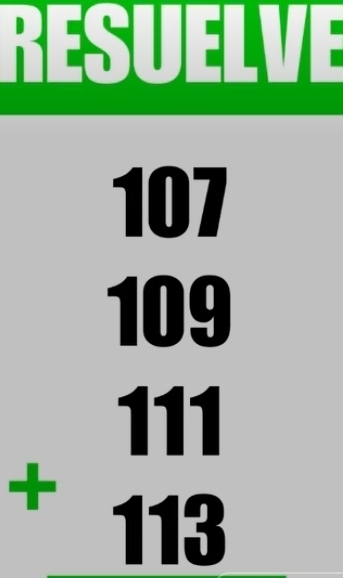 RESUELVE
101
101
beginarrayr 109 +111 113 endarray