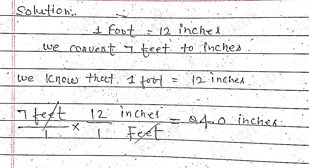 Solved: Using the Factor Label Method 1 foot =12 inches Use the Factor ...