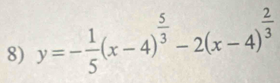 y=- 1/5 (x-4)^ 5/3 -2(x-4)^ 2/3 