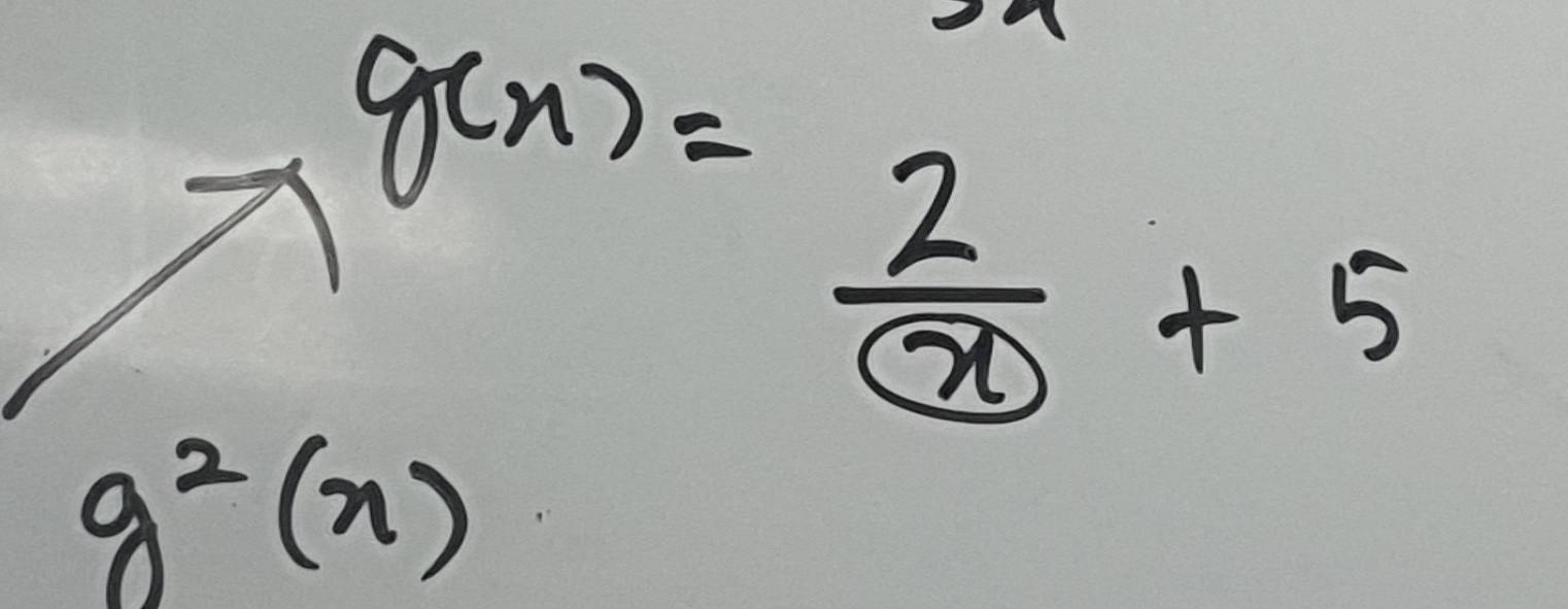 g(x)= 2/x +5
g^2(x)